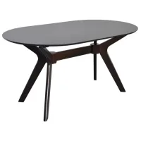 Masă de bucătărie fixă Evelin Raffless Oval MDF/ Chocolate