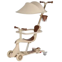 Детский трёхколёсный самокат ChiToys M7-4 (074001) 50 кг/ Бежевый