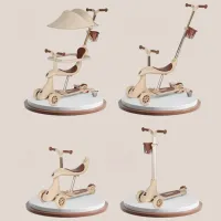 Детский трёхколёсный самокат ChiToys M7-4 (074001) 50 кг/ Бежевый photo 2