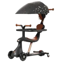 Детский трёхколёсный самокат ChiToys M7-4 (74000) 50 кг/ Черный