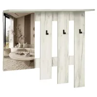 Cuier cu oglindă Modern Home Visit New 1 PAL / Stejar Craft Alb