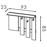 Cuier cu oglindă Modern Home Visit New 1 PAL / Stejar Craft Alb photo 2