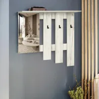 Cuier cu oglindă Modern Home Visit New 1 PAL / Stejar Craft Alb photo 3
