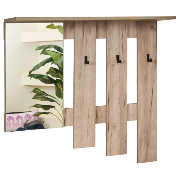 Cuier cu oglindă Modern Home Visit New 1 PAL / Stejar Craft Gri photo 1