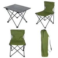 Set mobilă grădină Enero Camp 1078199 Oțel / Metal / Poliester / Green photo 3