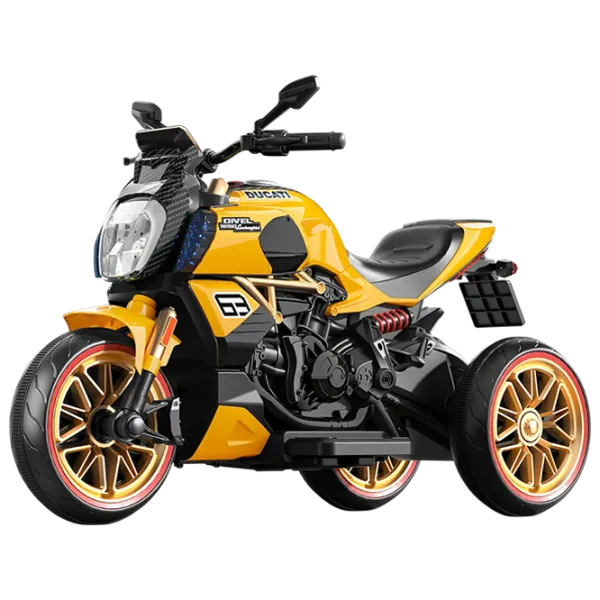 Motocicletă pentru copii Caider 1260 25 kg / 3+ / 5 km/h / Yellow photo 1