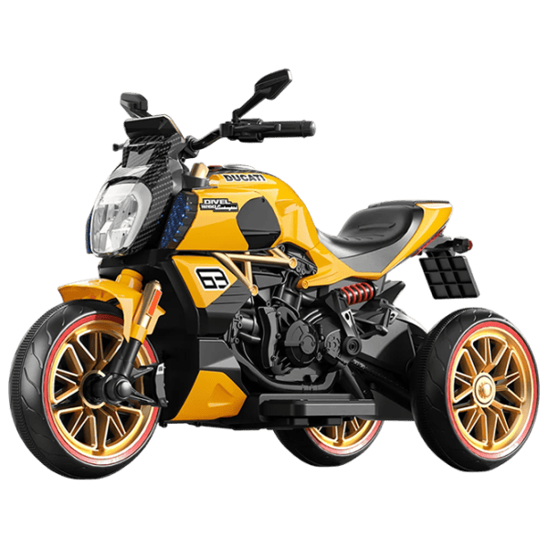 Motocicletă pentru copii Caider 1260 25 kg / 3+ / 5 km/h / Yellow photo 1