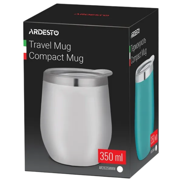 Термокружка Ardesto Compact Travel Mug Белый 0.35л photo 4