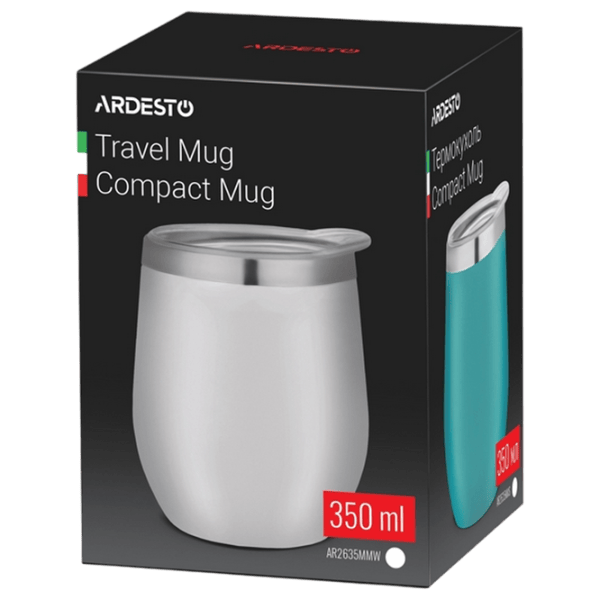 Термокружка Ardesto Compact Travel Mug Белый 0.35л photo 4