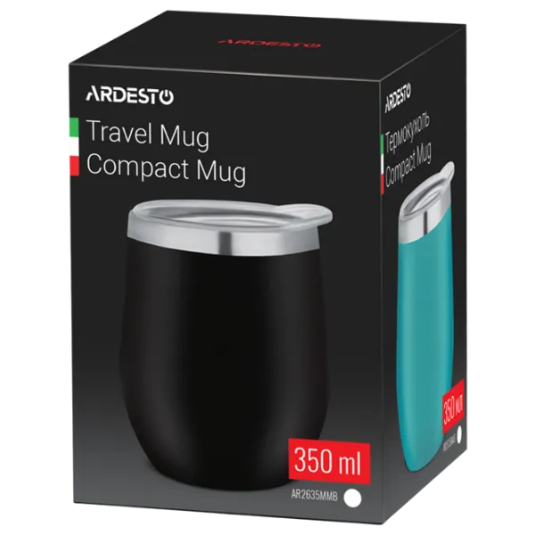 Термокружка Ardesto Compact Travel Mug Черный 0.35л photo 3