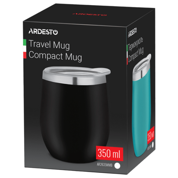 Термокружка Ardesto Compact Travel Mug Черный 0.35л photo 3