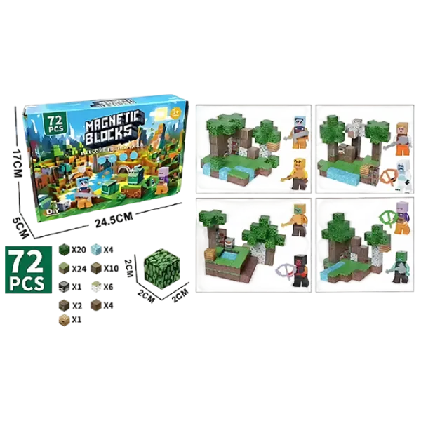 Constructor HD Toys Magnetic Blocks Clasic/ Green photo 1