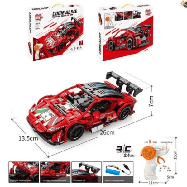 Constructor cu telecomandă HD Toys R16/28 Mașină/ Red photo 3
