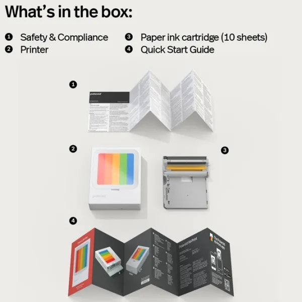 Фотопринтер Polaroid Hi Print 3x3 E-Box Bundle (10 Shots)  / Цветная / Белый photo 9