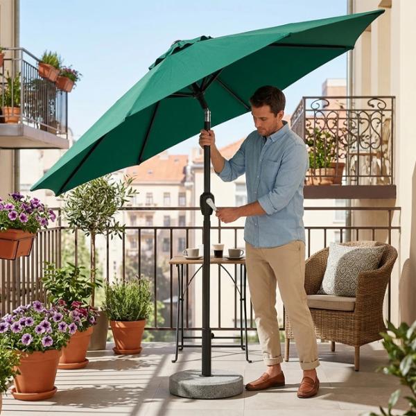 Зонт садовый GardenLine GAO2569 Черный Зеленый photo 5