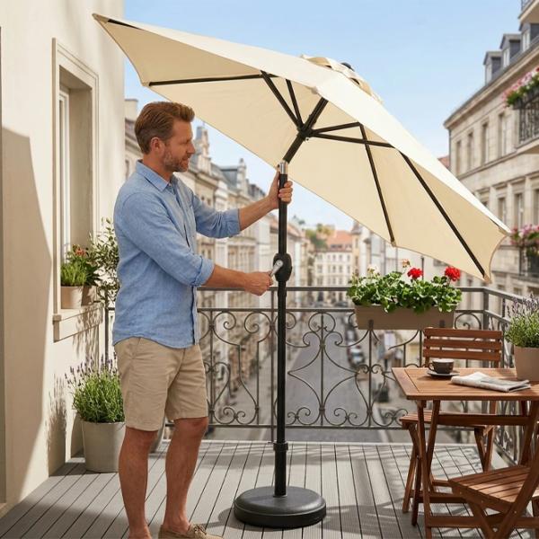 Зонт садовый GardenLine GAO5347 Черный Бежевый photo 7