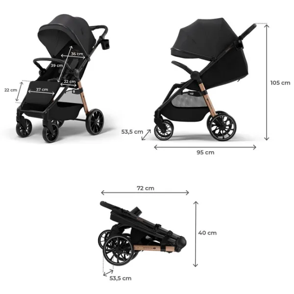Детская коляска KinderKraft Grande 2 KSGRAN02BLK0000/ Черный photo 7