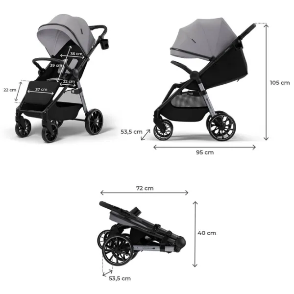 Детская коляска KinderKraft Grande 2 KSGRAN02GRY0000/ Серый photo 8