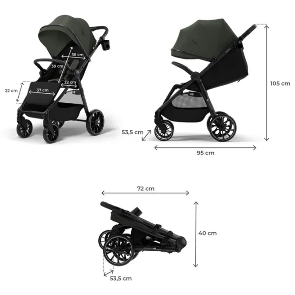 Детская коляска KinderKraft Grande 2 KSGRAN02GRE0000/ Зеленый photo 7
