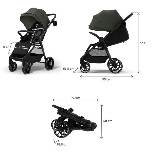 Детская коляска KinderKraft Grande 2 KSGRAN02GRE0000/ Зеленый photo 7