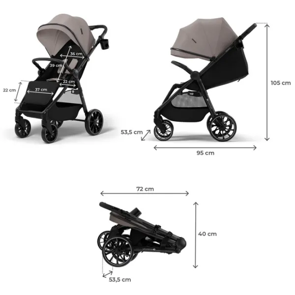 Детская коляска KinderKraft Grande 2 KSGRAN02BEG0000/ Бежевый photo 7