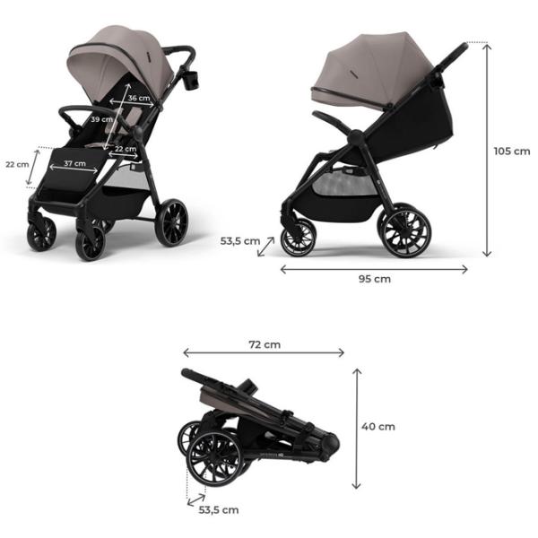 Детская коляска KinderKraft Grande 2 KSGRAN02BEG0000/ Бежевый photo 7