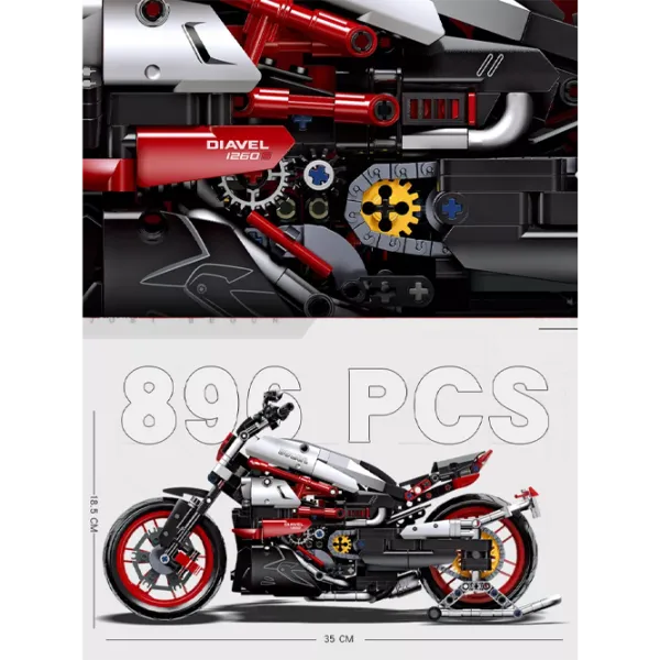 Конструктор HD Toys D1R6/1/2 Мотоцикл/ Красный photo 5