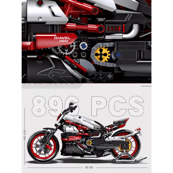 Конструктор HD Toys D1R6/1/2 Мотоцикл/ Красный photo 5
