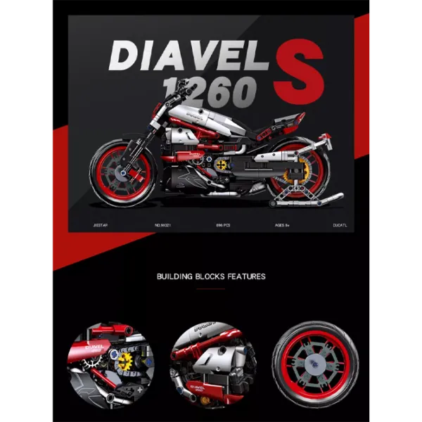 Конструктор HD Toys D1R6/1/2 Мотоцикл/ Красный photo 6