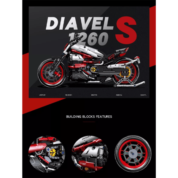 Конструктор HD Toys D1R6/1/2 Мотоцикл/ Красный photo 6