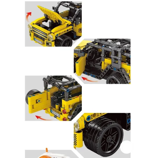 Constructor cu telecomandă HD Toys R23/33 Mașină/ Yellow photo 2