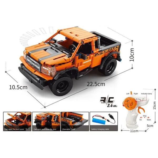Constructor cu telecomandă HD Toys R23/33 Mașină/ Orange photo 4
