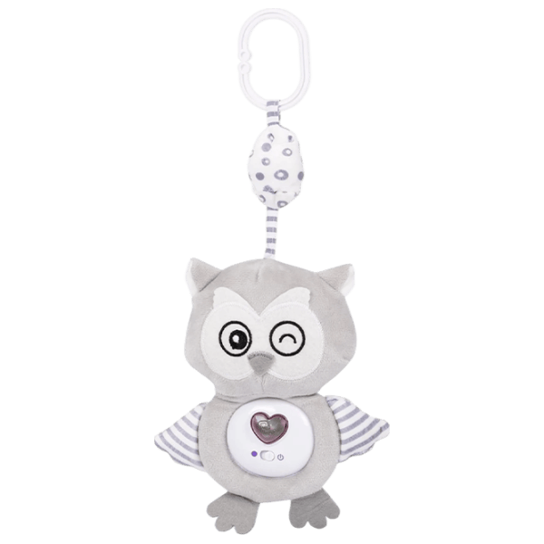 Jucărie pentru pătuțuri și cărucioare Chipolino Owl PIKL02502OWL  / White photo 1