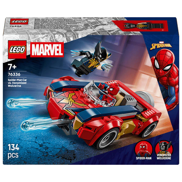 Constructor LEGO Spider-Man Car VS. Venomized Wolverine Mașină/ Red photo 1