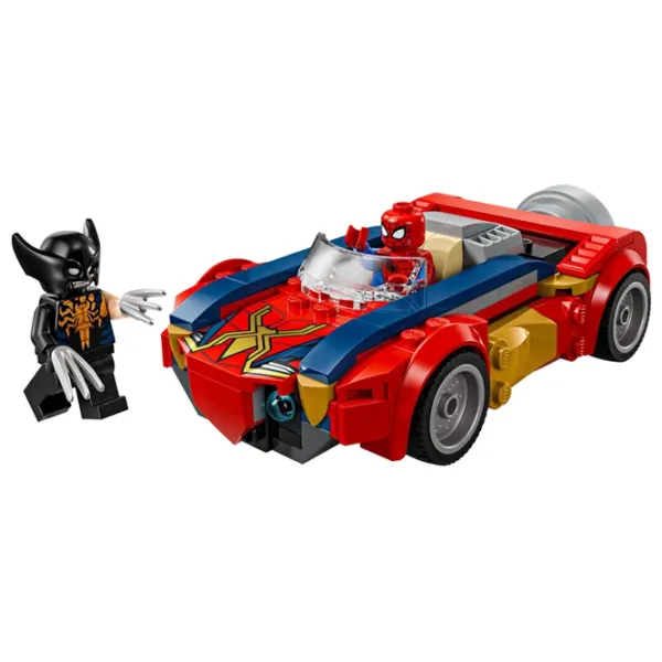 Constructor LEGO Spider-Man Car VS. Venomized Wolverine Mașină/ Red photo 2
