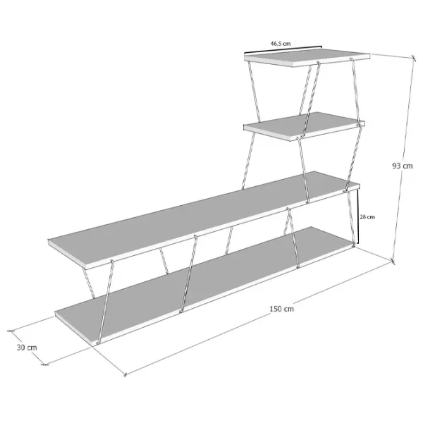 Тумба под телевизор Trendy Ilgaz 93 x 150 x 30см / ЛДСП photo 4