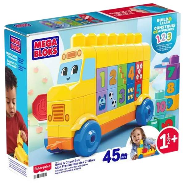 Constructor Mattel Build & Count Bus Clasic/ Yellow photo 1