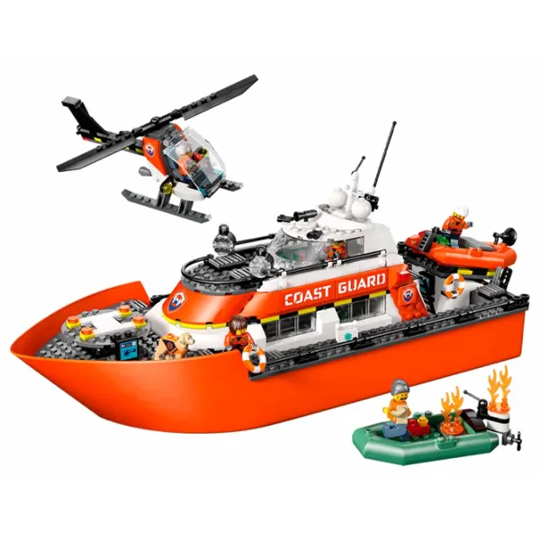 Constructor LEGO Coast Guard Rescue Boat & Helicopter Clasic/ Orange photo 2