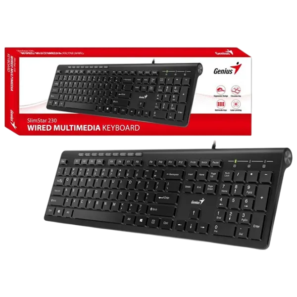 Tastatură Genius SlimStar 230 II Cu fir / Black photo 6