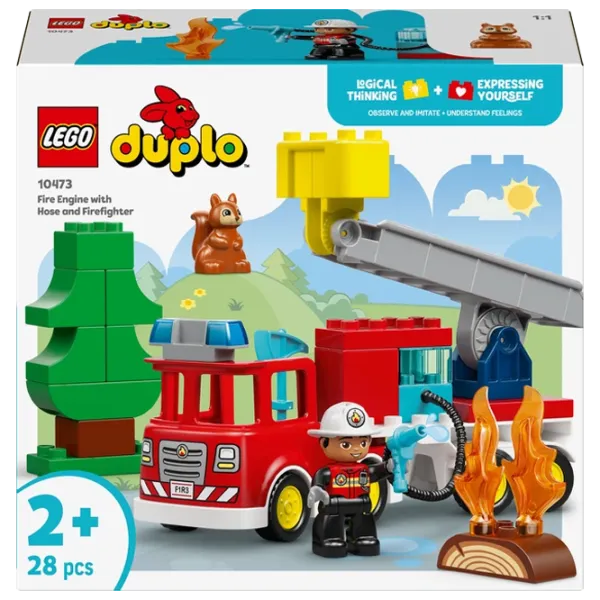 Constructor LEGO Fire Engine with House and Firefighter Pompieri/ Red photo 1