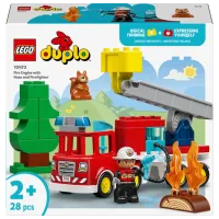 Constructor LEGO Fire Engine with House and Firefighter Pompieri/ Red