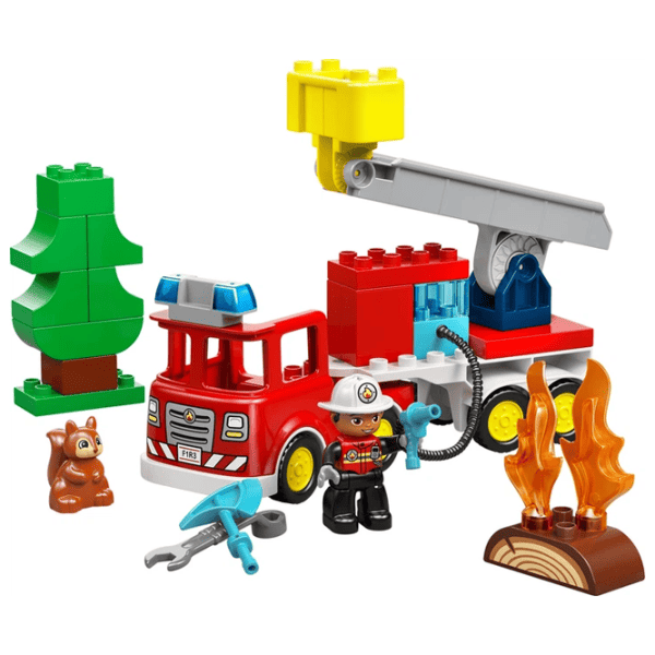Constructor LEGO Fire Engine with House and Firefighter Pompieri/ Red photo 2