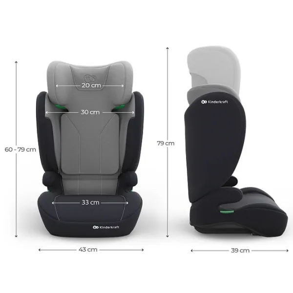 Детское автокресло KinderKraft I-Spark 2 Plus i-Size  3 года - 12 лет / 36 кг / Серый photo 5