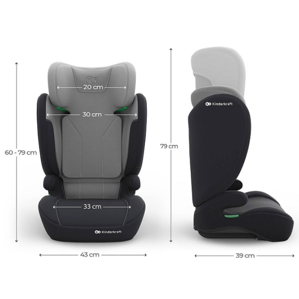 Детское автокресло KinderKraft I-Spark 2 Plus i-Size  3 года - 12 лет / 36 кг / Серый photo 5