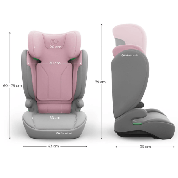 Детское автокресло KinderKraft I-Spark 2 Plus i-Size  3 года - 12 лет / 36 кг / Розовый photo 3