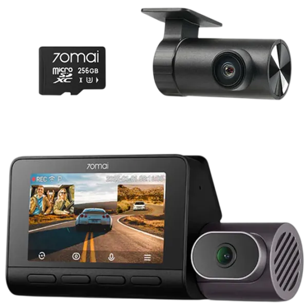 Cameră Auto 70mai T800-2 3Channel HDR 4K Dash Cam + Rear Cam RC24 HDR + 256GB / Black photo 1