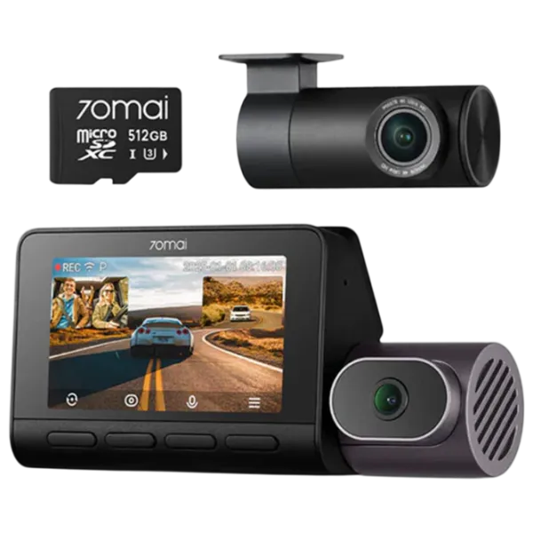 Cameră Auto 70mai T800-41 Premium 3Channel HDR 4K Dash Cam + Rear Cam RC41 HDR 4K + 512GB / Black photo 1