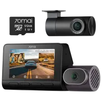 Cameră Auto 70mai T800-41 Premium 3Channel HDR 4K Dash Cam + Rear Cam RC41 HDR 4K + 512GB / Black