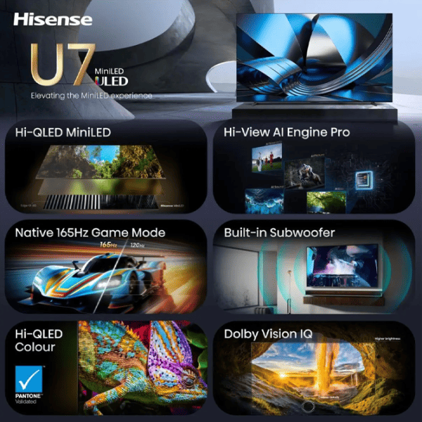 Televizor Hisense 100U7SE 100" / DLED / 4K / Smart TV / Black photo 2