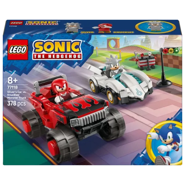 Constructor LEGO Silver's Car vs. Knuckles' Monster Truck Mașină/ Multicolor photo 1